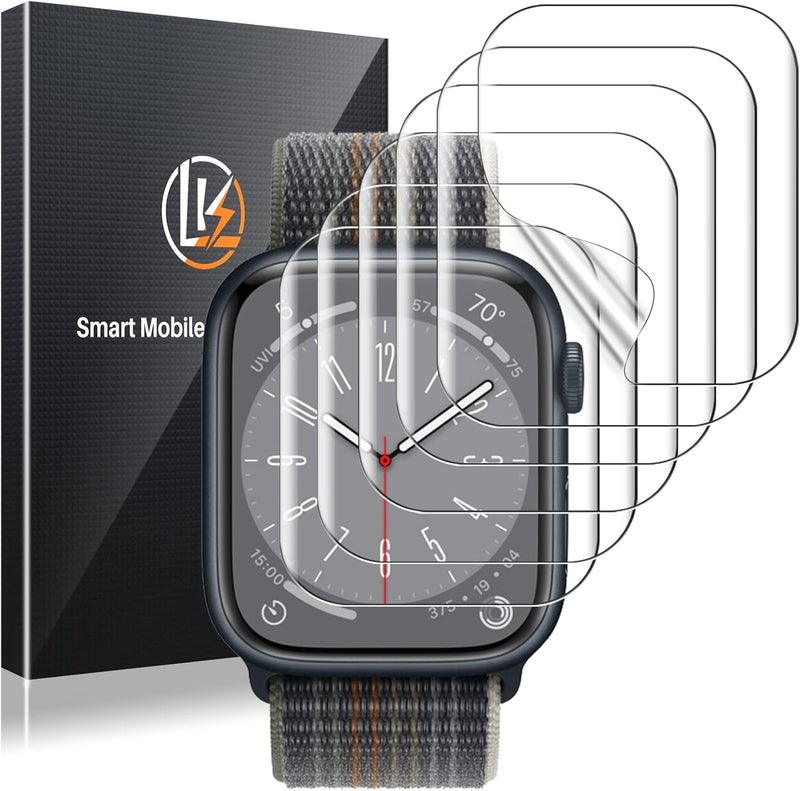 LK 6 Pack for Apple Watch 41mm / 40mm Screen Protector (Series 8 & 7 & 6) [Upgrade Flexible Film] Self-Healing, Ultra-thin Screen protector for Apple Watch 41mm, Touch Sensitive, Bubble Free - Image 1
